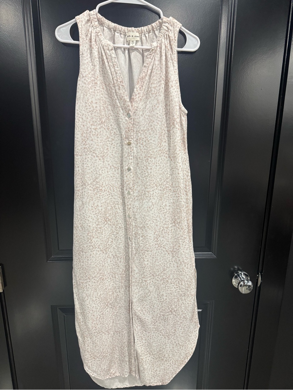 Sleeveless Maxi Dress in Light Blush Speckle